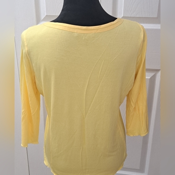 Renuar Yellow Embroidered Button Down Shirt  Size M - Picture 4 of 9